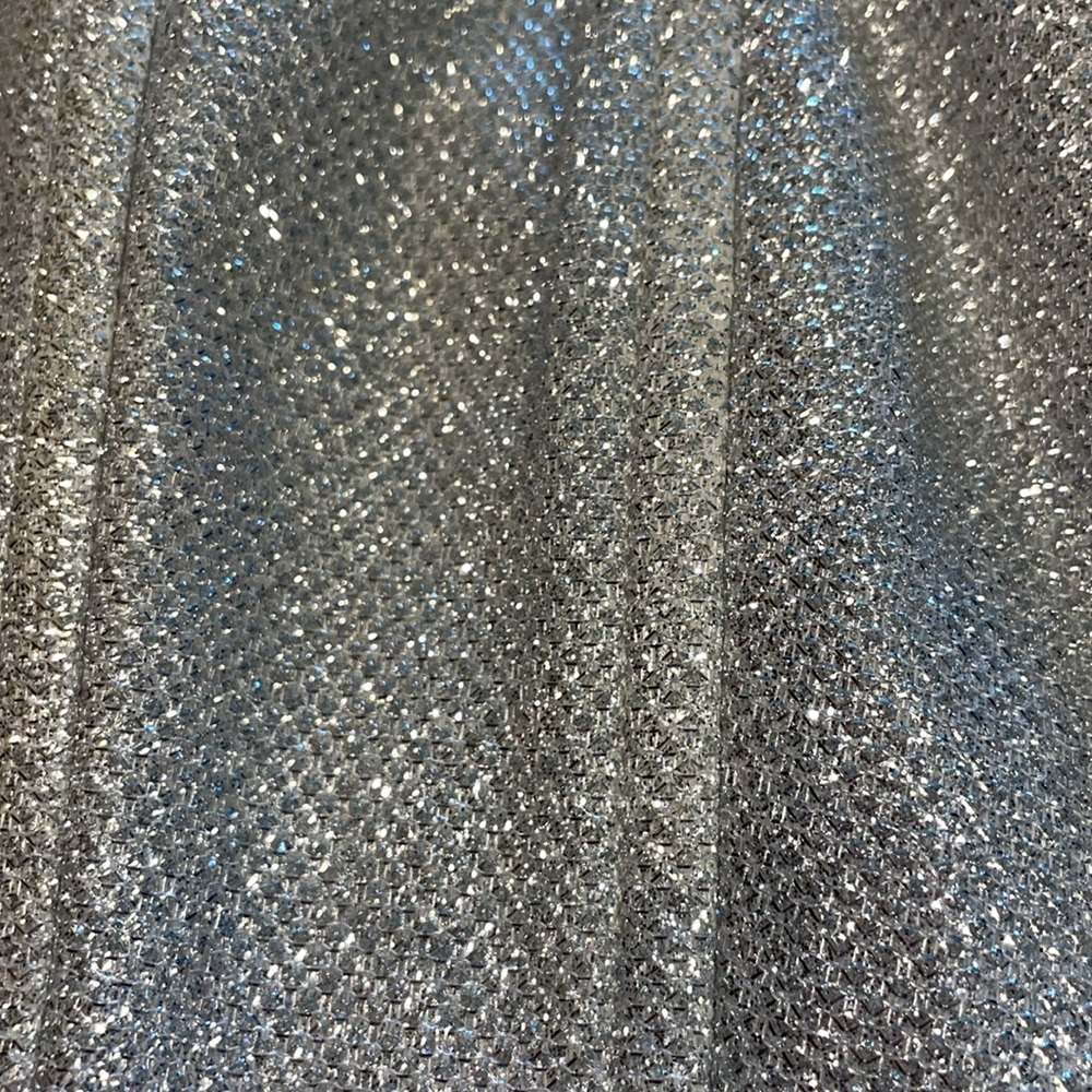 white fox silver glitter shine bright bustier strapless crop top - Picture 4 of 6